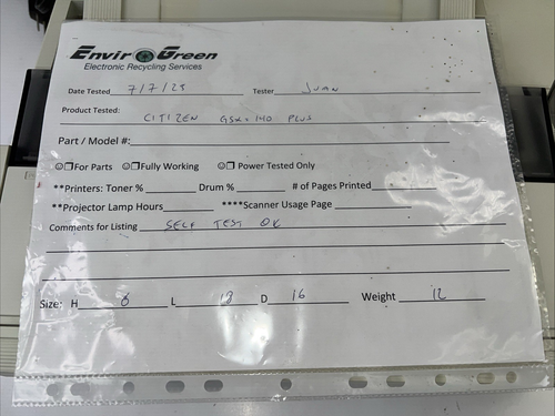 Citizen GSX-140 Printer | Model AH60-M01 DOT MATRIX VTG **SELF-TEST PASSED! - 第 20/20 張圖片