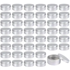Moretoes 45 Pack Tins, 4oz Metal Round Tins Aluminum Empty Candle Tin with Screw