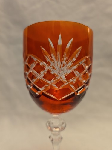 Colored Wine Glasses Goblets Glass 7” Blue Red Amber lot of 4 - Picture 15 of 16