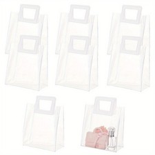 8pcs PVC Gift bag with Handle Rectangle Transparent Gift Wrap bag Gift Storage
