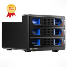 CENMATE 3 Bay Hard Drive Enclosure with Cooling Fan for 2.5  /3.5" SATA Black
