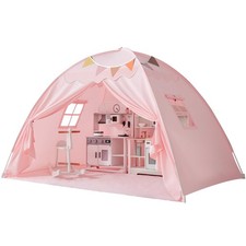 Toddler Bed Tent Canopy: Lights  Flags Indoor Floor Kids Play Tent Playhouse...