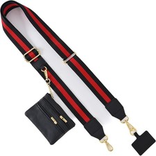 Phone Strap Crossbody for All Phones, Clip and Go Black Stripe
