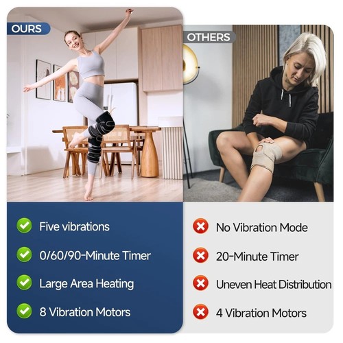 Heat Knee Massager Extra-Large Knee Pad with Four Motor Vibration Massage, knee - Picture 5 of 6