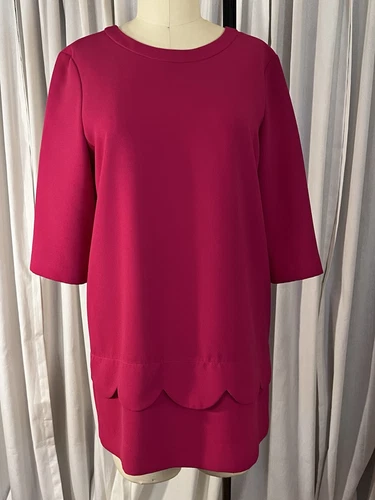 Abito smerlato Kate Spade rosa caldo Demi Shift taglia 8