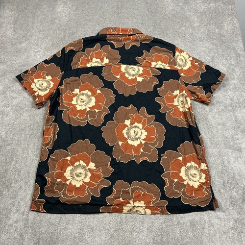 GAP Hemd Herren XL Leinenmischung Knopfleiste Schlaufenkragen Hawaii atmungsaktiv Blumen - Bild 5 von 9