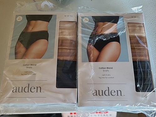 2 Packs NWT Auden Panties Cotton Blend 6 Pack Medium 8-10 Women's