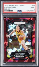 2024 PANINI PRIZM DRAFT PICKS RED ICE #57 CAITLIN CLARK PSA 9