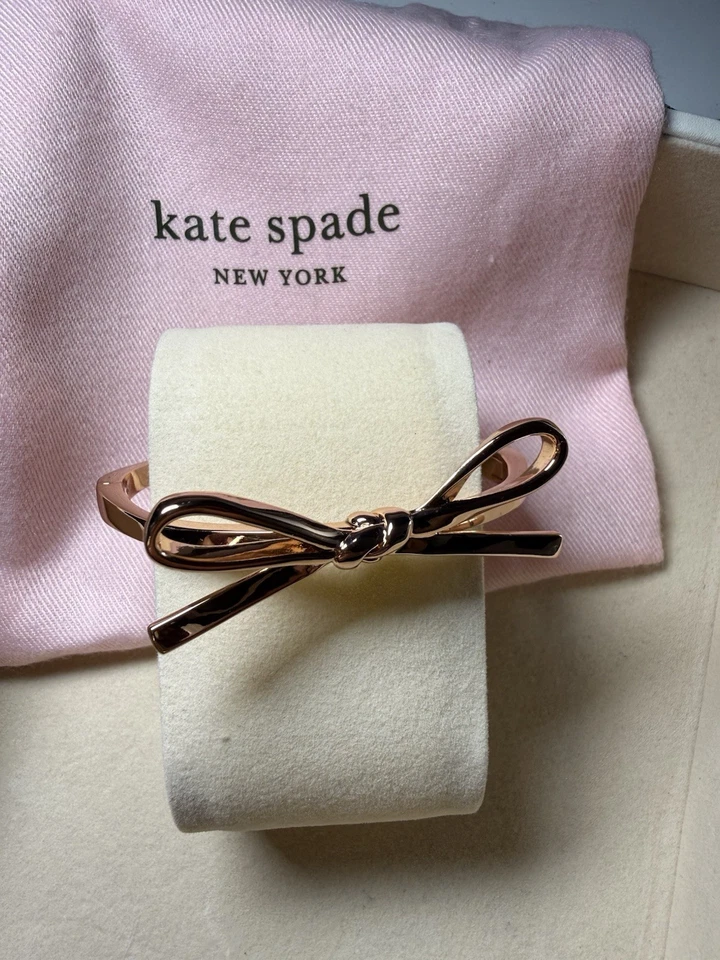 Kate Spade Large Rose Gold Bow Love Notes Bangle Bracelet - Image 3 of 4