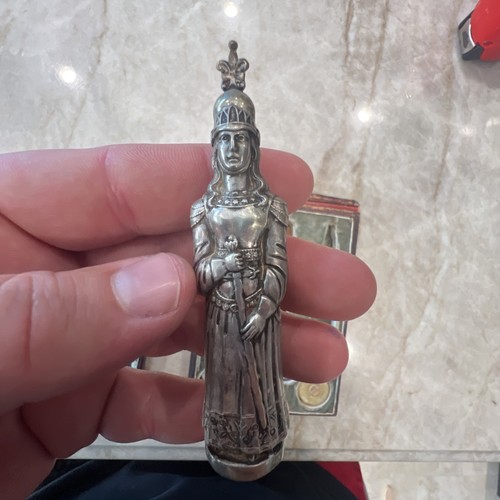 Antique French Sterling Silver Hand Painted Sewing Etui "Pensez à moi" - Picture 14 of 24