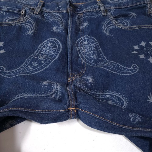 Levis 420 Snoop Dog Jeans 38x30 High Rise Dark Button Fly Hemp Paisley Hippie - Picture 19 of 24