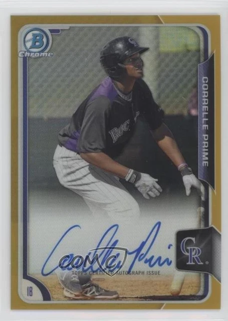 2015 Bowman Chrome Prospects Gold Refraktor 25/50 Correlle Prime Auto 0a4r