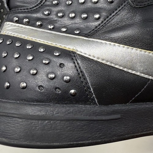 Nike Blazer Mid Sneakers Womens 9 Black Silver Leather Studded Shoes 2010 - Picture 14 of 21