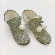 MUK LUKS Amira Slipper Booties Women's Size L 9/10 Gray Blue