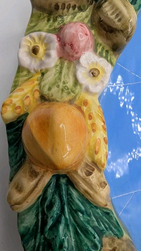 Della Robbia Majolika 14" Wandrelief Medaillon Jesuskind Christkind Italien - Bild 7 von 10
