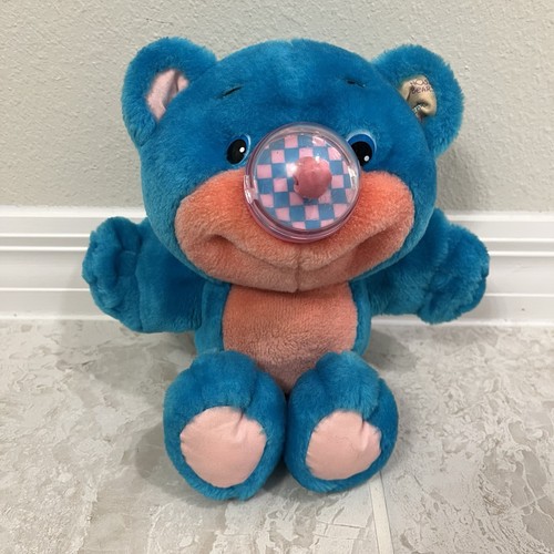 Playskool Nosy Bär Ballon Nase Chexter Plüsch blau rosa Vintage 80er 1987 Spielzeug - Bild 1 von 8