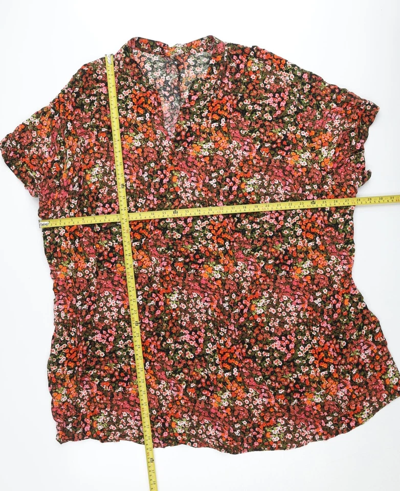 H&M Women’s Multicoloured Floral Blouse Size 18 Scoop Neck Sleeveless - Image 2 of 4