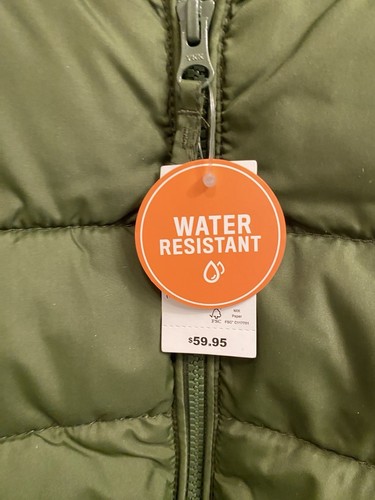 The Childrens Place NWT Kids Sz 7/8 Green Puffer Jacket Water Resistant $59 - Picture 10 of 17
