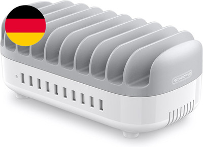 NTONPOWER 10 Port Tablet Ladestation 120 Watt Multi USB Ladestation Mit Automati