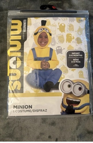 Minion Halloween Costume Infant 3-6 Months Rise Of Gru Boy Girl Party 2 Pieces - Picture 5 of 7