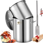 64QT Stainless Steel Seafood Boil Pot with Basket ,Turkey Fryer