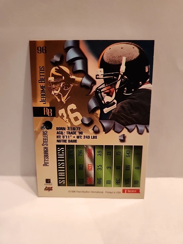 1996 Fleer Metal Jerome Bettis #96 - Image 2 of 2