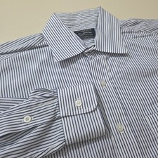 Gitman Bros Shirt Mens 15.5 / 34 Blue Stripe LS Button Oxford USA Made R6 