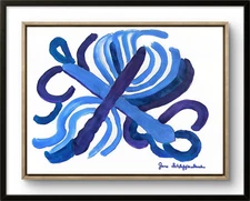 Minimalist Signed Original Acrylic Bold Pop Art Painting Utensils Knives COA