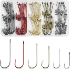 Crappie Panfish Fishing Hooks Aberdeen Hook Kit, 150Pcs Fishing Hooks Long Shank