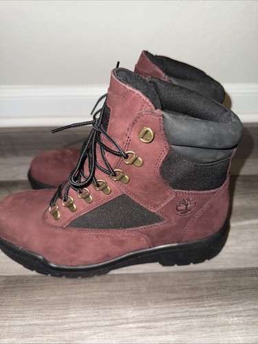 Timberland Mens 6-In Premium Field Waterproof Boots Burgundy Size 8.5 Brand New - Picture 3 of 5