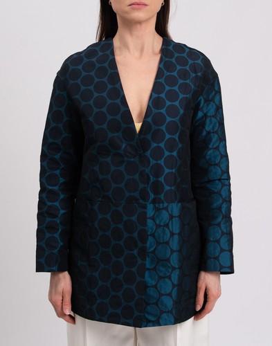 RRP€384 MANILA GRACE Satin Jacket IT42 US6 UK10 M Polka Dot Made in Italy - Picture 4 of 8