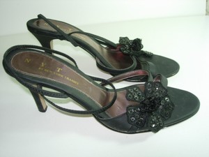 WOMENS BLACK NYT SEQUIN STRAPPY EVENING HIGH HEELS SANDALS ...