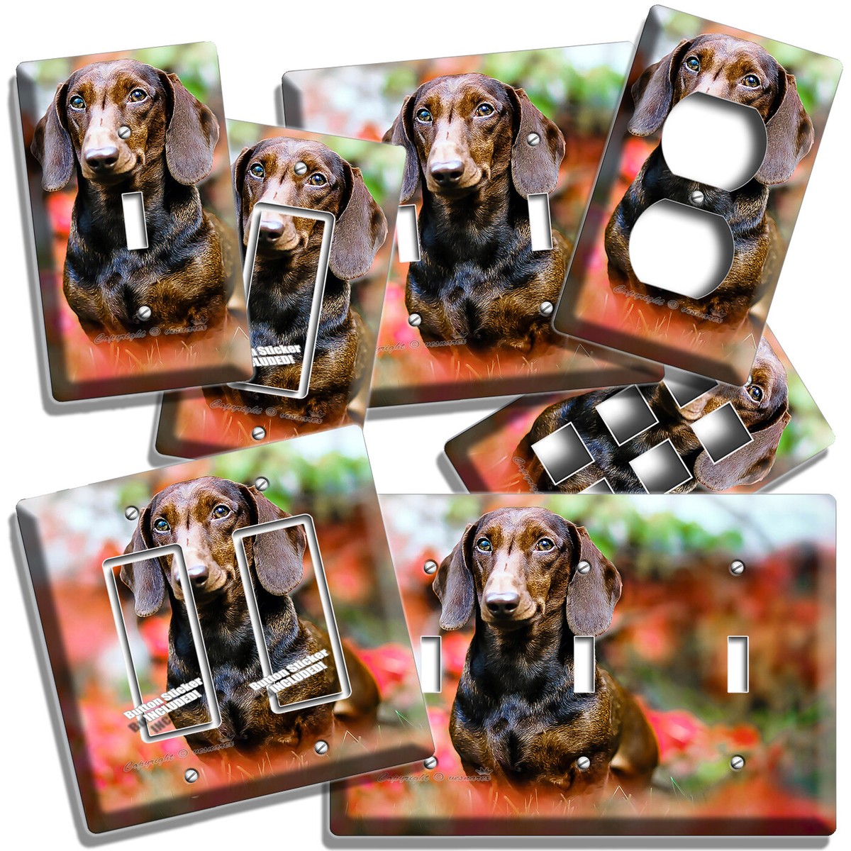 DACHSHUND HOUND WIENER DOG SMILING LIGHT SWITCH OUTLET WALL PLATE