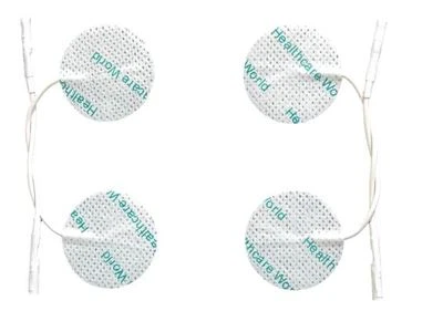 HCW Tens Electrode Pads (4pcs) Round Self-Adhesive Electrodes Targeted Pain Relief