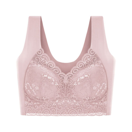Sweet Wide Strap Lace Padded Bra Thin Ruffled Sport Bra Women's Push Up Bra η - Picture 16 of 17