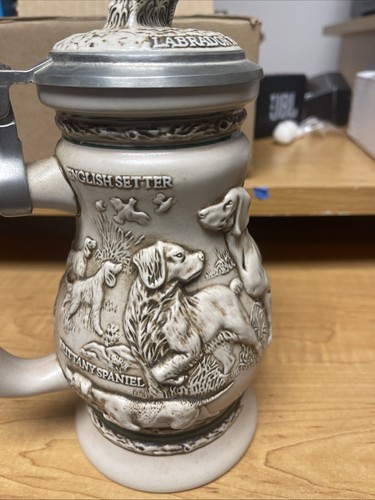 Stein 1991 Avon Beer Stein Great Dogs of the Outdoors Brazil 9.5" Lidded - Picture 7 of 11