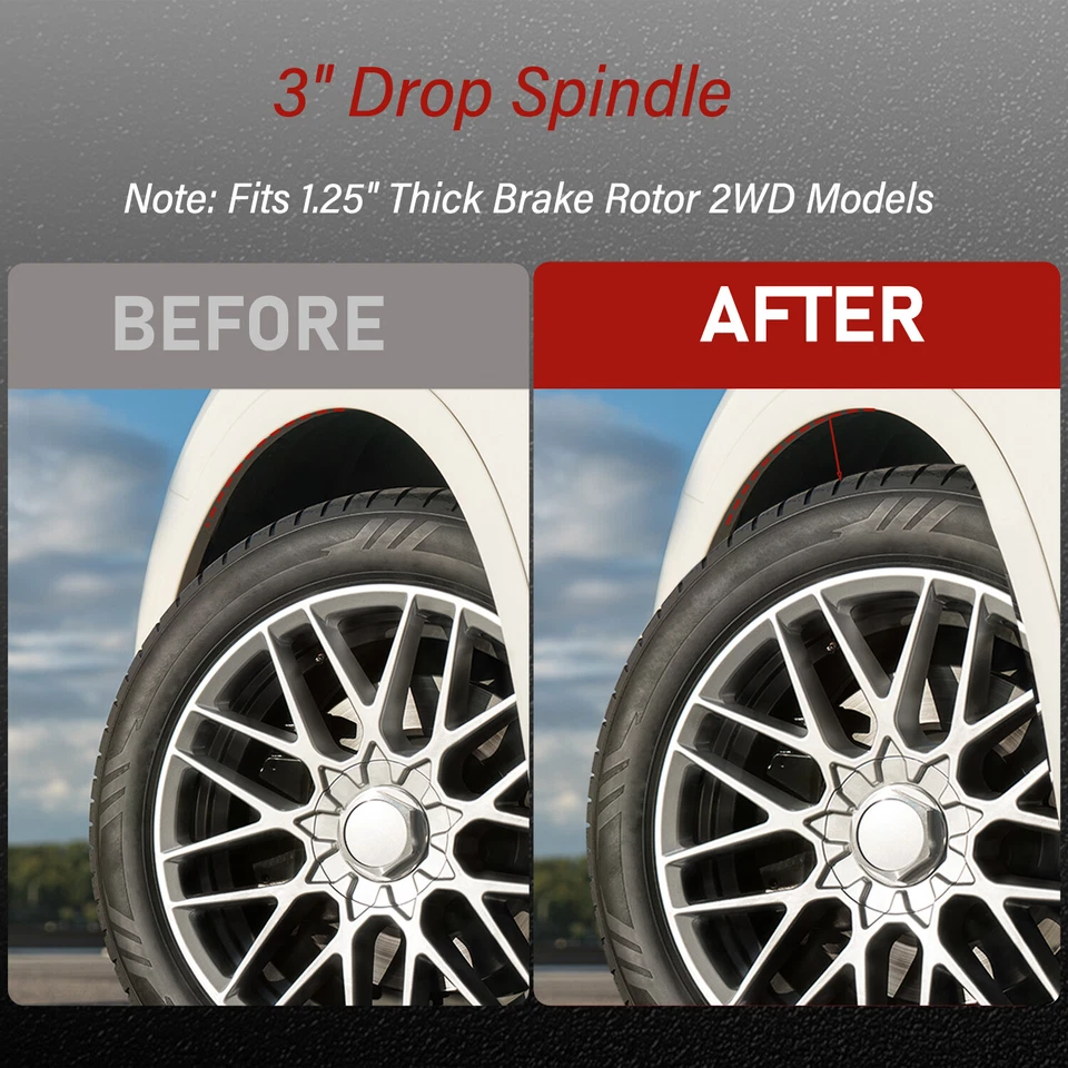 Nuevo 3"" para Chevrolet C-10 R10 1973-1987 husillos reductores de caída rotor de 1,25" 2x2 Foto 4 de 4