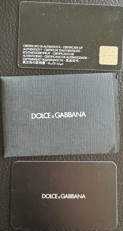 Новый с Ярлыками Dolce & Gabbana мужской складного черный кожаный бумажник Portafogli Vitello Stampa - Изображение 2 из 4