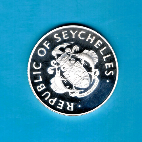 SEYCHELLES-SPECTACULAR SCARCE SILVER UN 50TH ANNIVERSARY 25 RUPEES, 1995, KM#108 - Picture 4 of 4