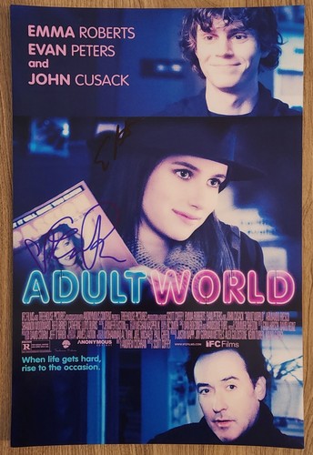 Emma Roberts & Evan Peters Signed Adult World 12x18 Movie Poster RAD - Picture 4 of 5