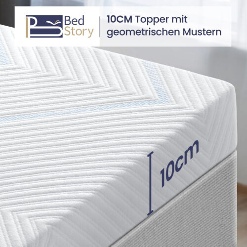 Materasso 10 cm Topper BedStory gel schiuma fredda coprimaterasso H2&H3 Visco 160x200 - Foto 1 di 12