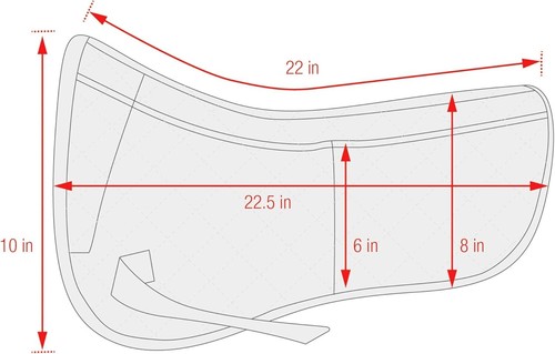 Burgundy Quilted Half Saddle Pad with Memory Foam Inserts for Injury Prevention - Picture 6 of 6