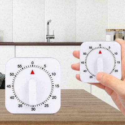 Square 60-Minute Countdown In-Wall Timer, Mechanical Switch, Spring Wound