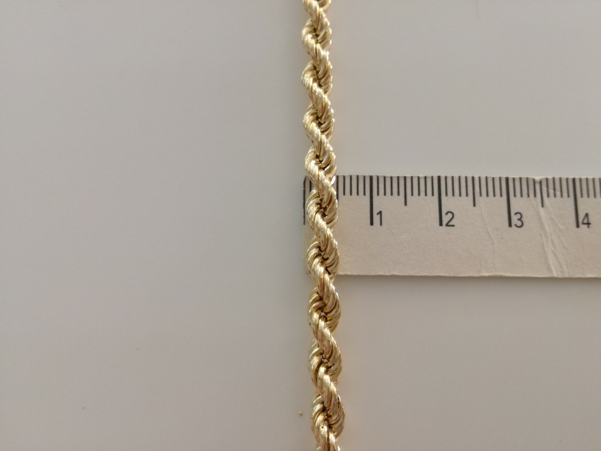 Collier Chaîne Or 18K Tresse Corde - 50 Cm - Or Jaune 750‰ - Fabriqué En Italie