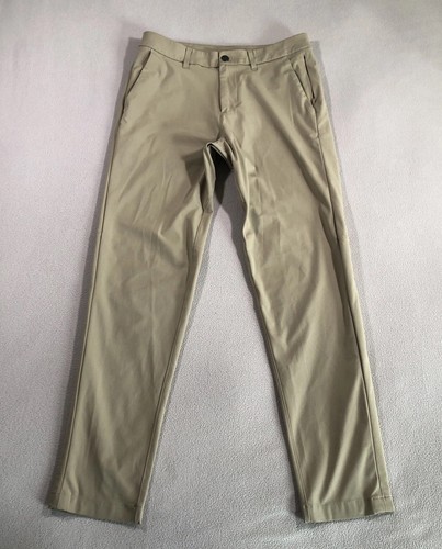 Lululemon Commission Pants Slim Men 30 Khaki Beige Stretch Chino Warpstreme - Picture 1 of 13