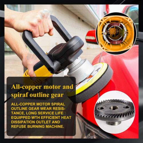 Car Buffer Polisher Waxer 8-Speed Rotary 5"6"+7" Backing Plate Polishing Machine - Picture 8 of 29