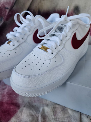 white and red air force 1 men