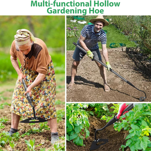 Hoe Garden Tool,Hollow Gardening Hoe with Sturdy Blade for Digging,Weeding,Hoein - Picture 4 of 12