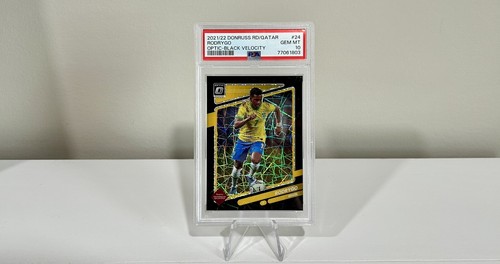 Rodrygo [Optic Black Velocity] #24 2021 Panini Donruss Road to Qatar card