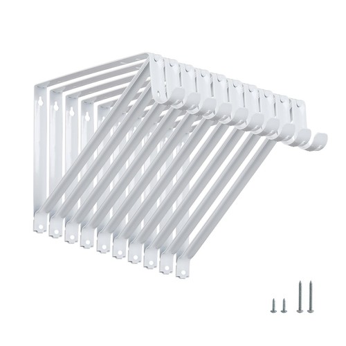 10-Pack Heavy Duty Closet Shelf & Rod Brackets, Wall Mounted Closet Shelves Brac - Picture 2 of 10